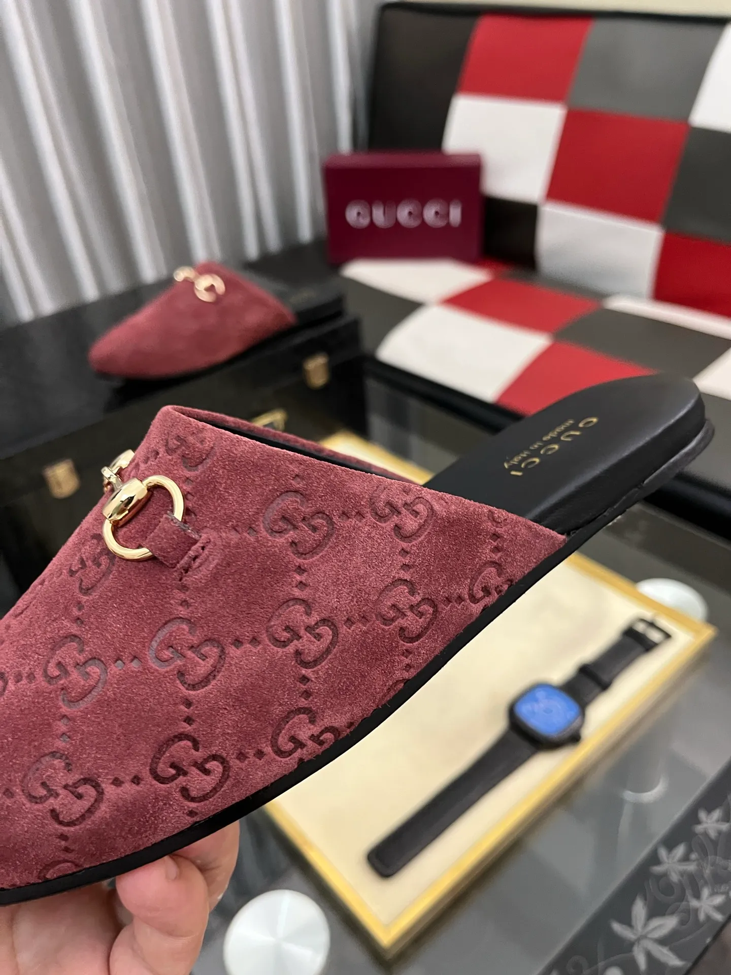 Men's shoes 💰480⌚️⌚️[Gucci] 2024 new season half-slip men's shoes, made of Italian imported first-layer frosted cowhide➕sheepskin lining, original hardware buckle, original combination wear-resistant outsole, real shot 🎬 Very comfortable on the feet, size 36-44